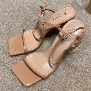 Simmi London Block Heeled Sandals in Beige